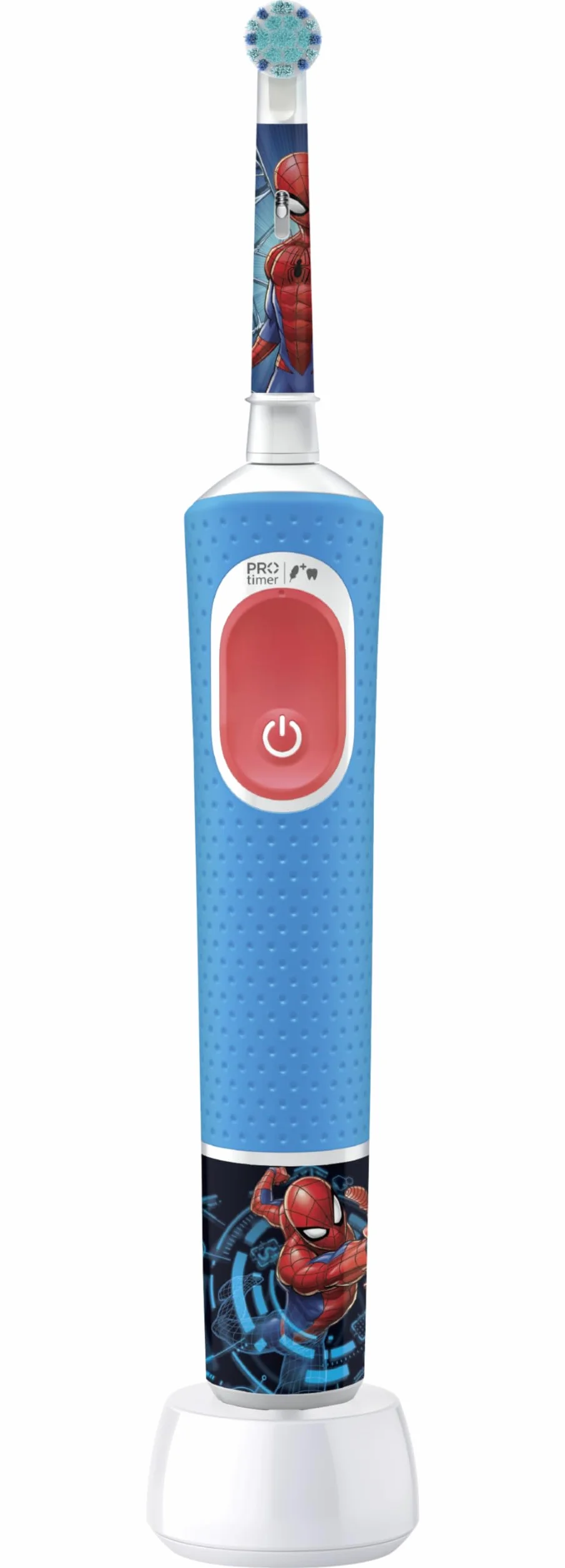 Oral-B Elektryczna szczoteczka do zębów dla dzieci Pro Kids, Spider-Man Marvel, 1 miękka szczotka, timer i wibracje, akumulator do ładowania, 4 naklejki, od 3 lat