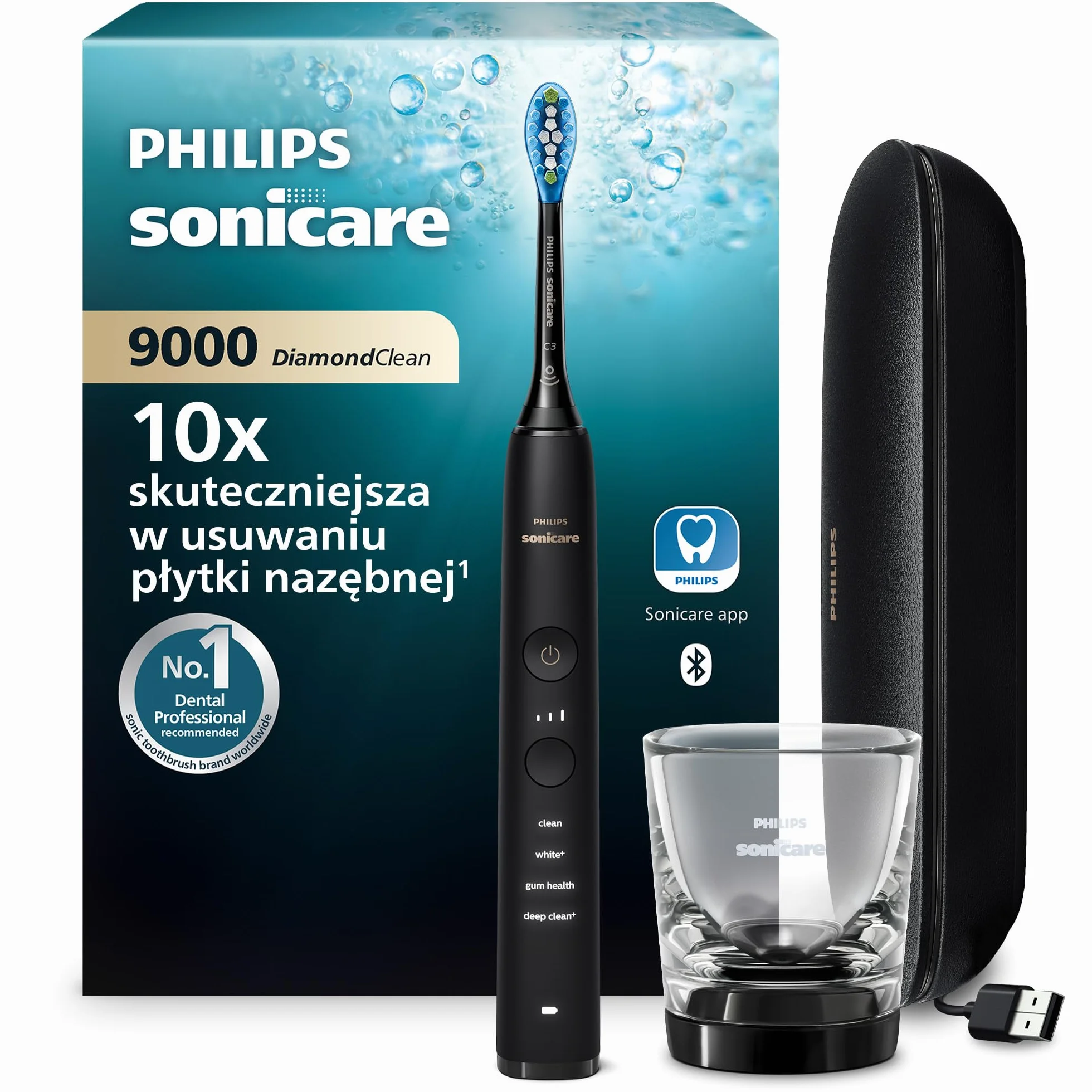 Philips Sonicare DiamondClean 9000 elektryczna szczoteczka do zębów z aplikacją (model HX9911/09)
