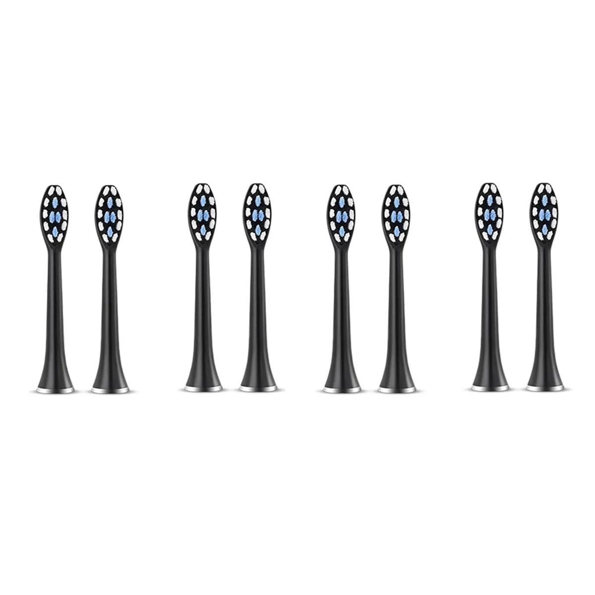 muyihui Główki szczoteczki S7 Super elektryczne akcesoria do szczoteczek zębów Wymienne główki(8 black brush head)