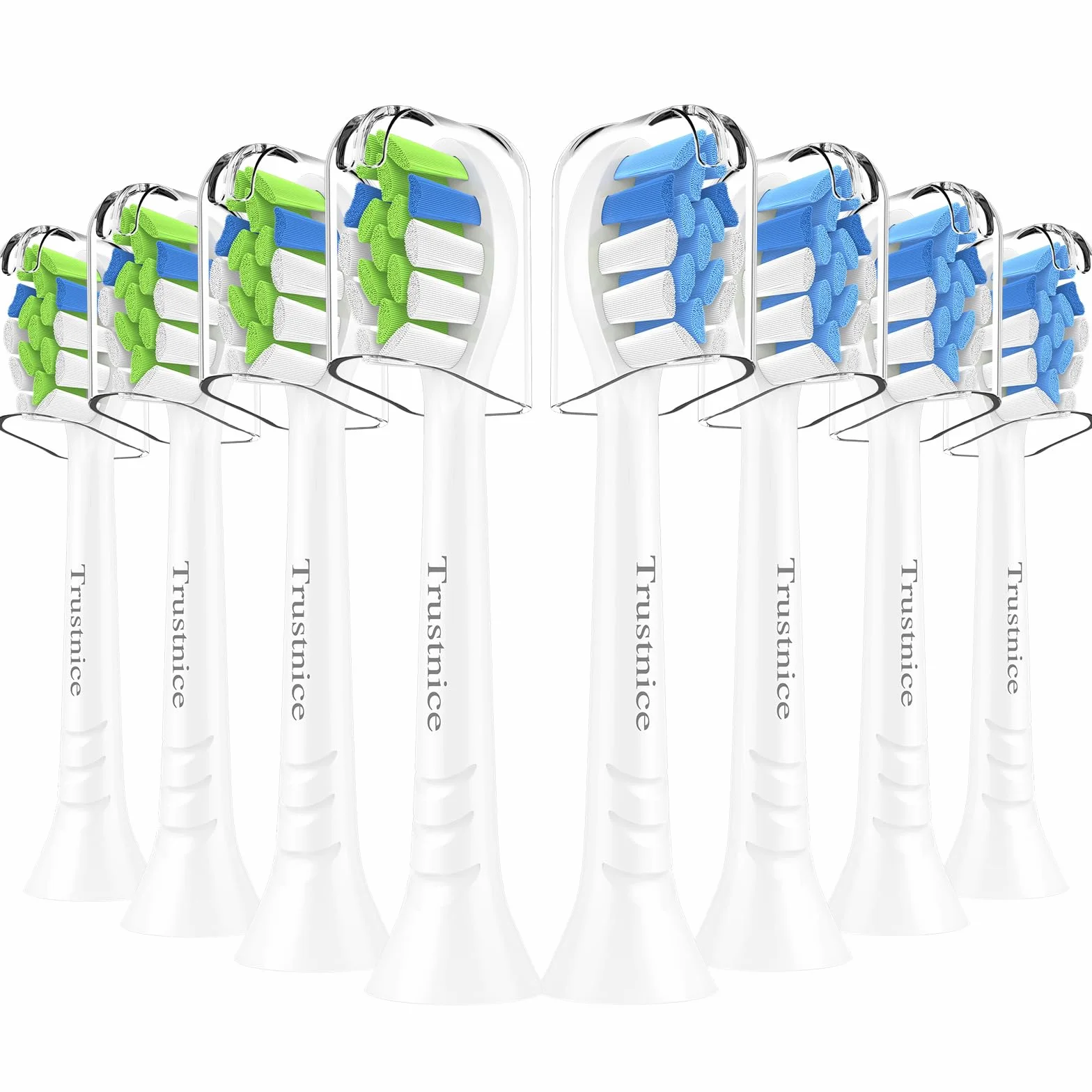 Trustnice 8 szczoteczek do szczoteczki do zębów, kompatybilne z Philips Sonicare - Wymienna główka szczoteczki do Sonicare (białe, 8 sztuk (1 szt.)