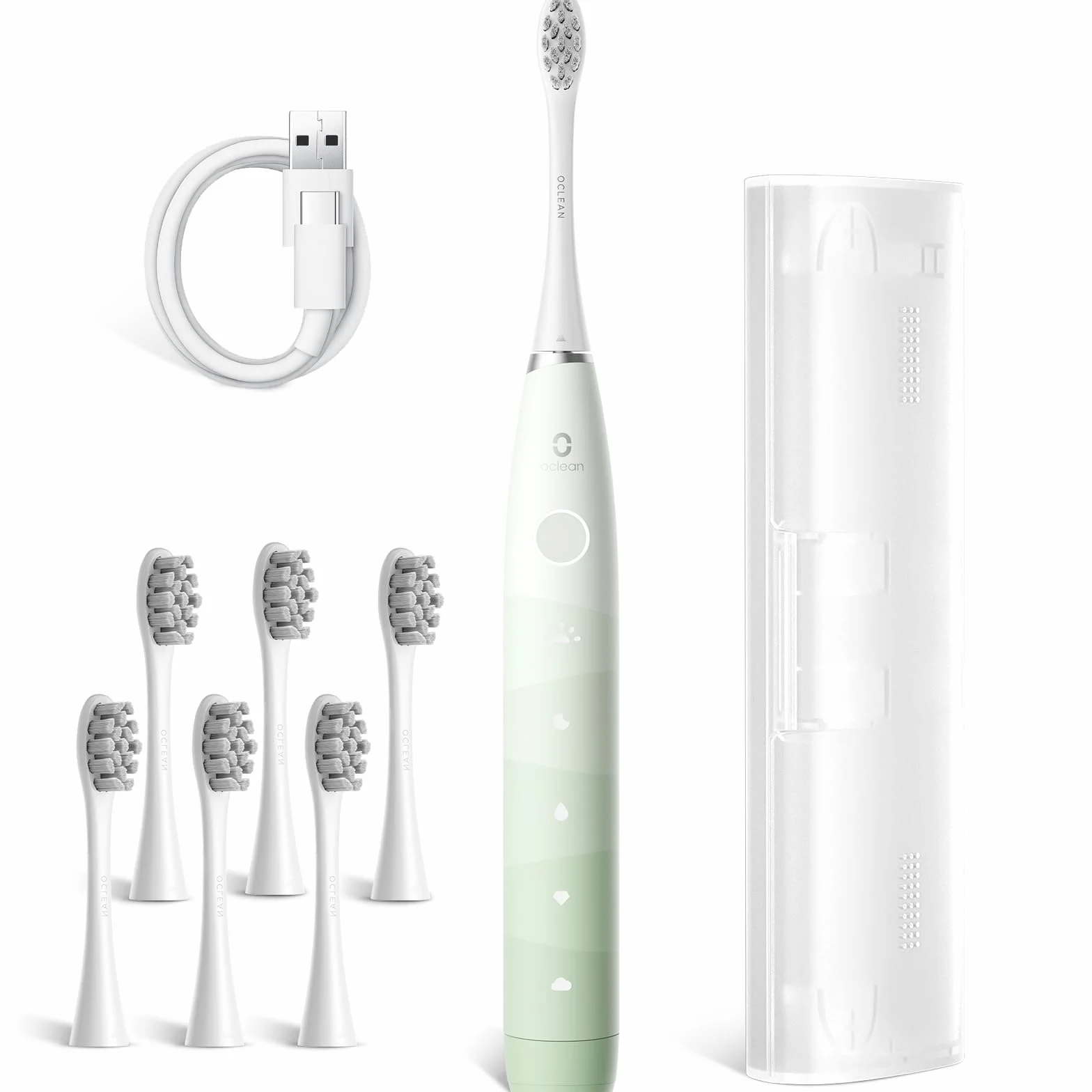 Oclean Flow TravelGo elektryczna szczoteczka do zębów, 180 dni, czas pracy baterii, szczoteczka soniczna z etui podróżnym, 5 trybów pracy Sonic Electric Toothbrush z 6 głowicami i wodoszczelnością