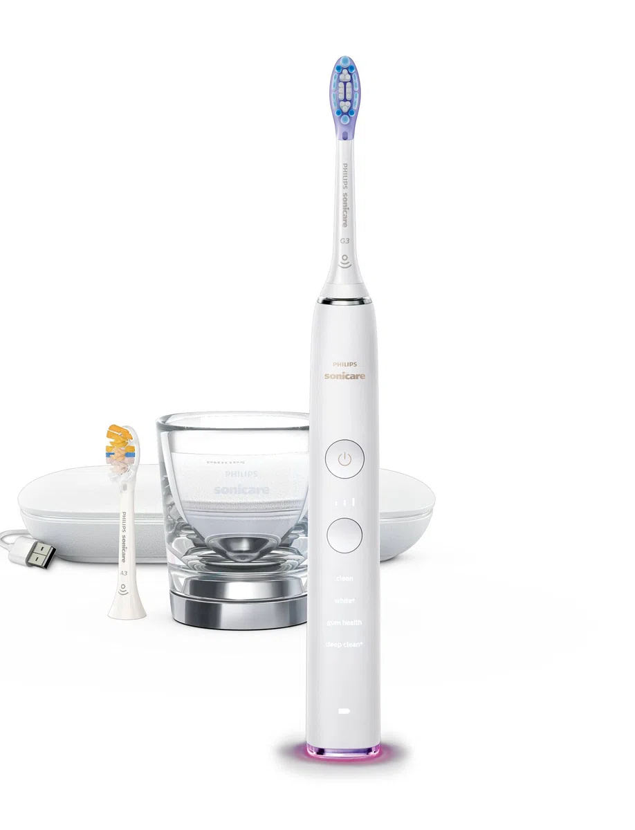 Philips Sonicare DiamondClean Smart 9400 elektryczna szczoteczka do zębów, soniczna szczoteczka do zębów z aplikacją, czujnik ciśnienia, wykrywanie głowicy szczotki, 4 tryby szczotkowania i 3 poziomy