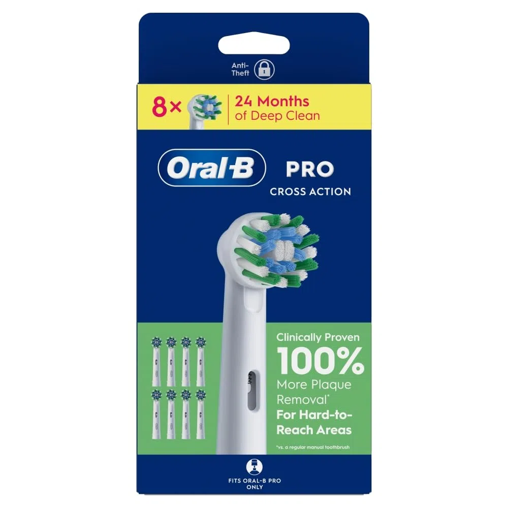 Oral-B Pro Cross Action głowice do szczoteczek do zębów, 8 sztuk, odpowiednie do skrzynki pocztowej