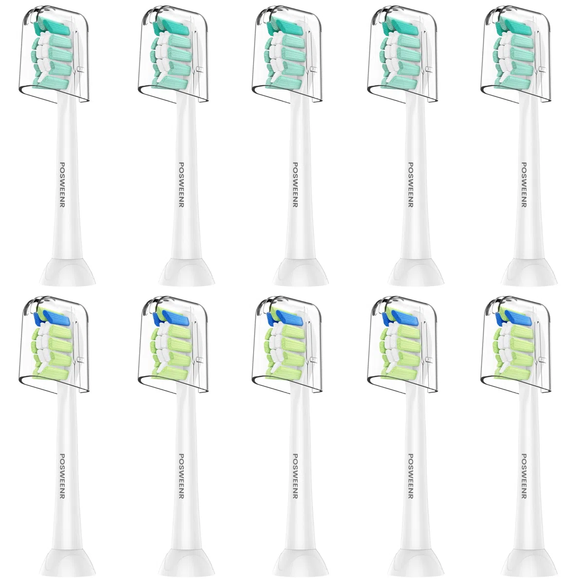 Wymienne głowice do szczoteczki elektrycznej Philips Sonicare, 10 sztuk, białe