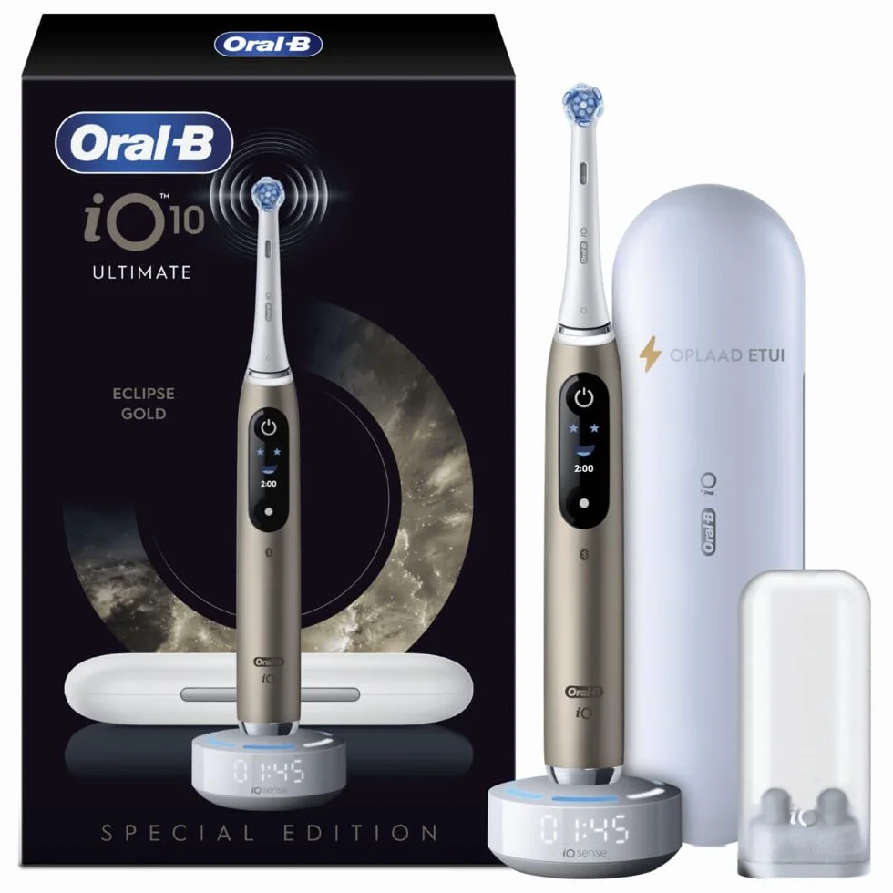 Oral-B iO Series 10 elektryczna szczoteczka do zębów – elektryczna szczoteczka do zębów, wraz z 1 szczoteczką, iOSense, etui podróżne, 7 trybów czyszczenia do pielęgnacji zębów, elektryczna