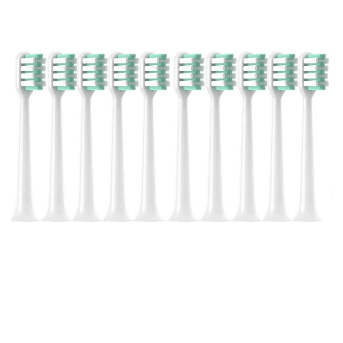 tianwandong 10 sztuk wymiennych szczoteczek C1 do wrażliwych, czystych, wybielających końcówek Standard próżniowo pakowanych, miękkich, z włosiem DuPont(10Green)