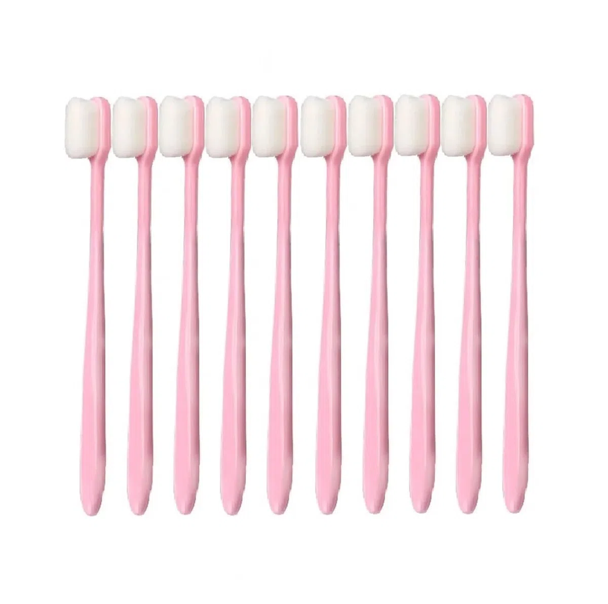 tianwandong Szczoteczka do zębów Million Ultra-fine Soft Toothbrush Antybakteryjna ochrona Zdrowie dziąseł Podróżna przenośna szczoteczka do zębów Narzędzia do higieny jamy ustnej(PT-pink 10 PCS)