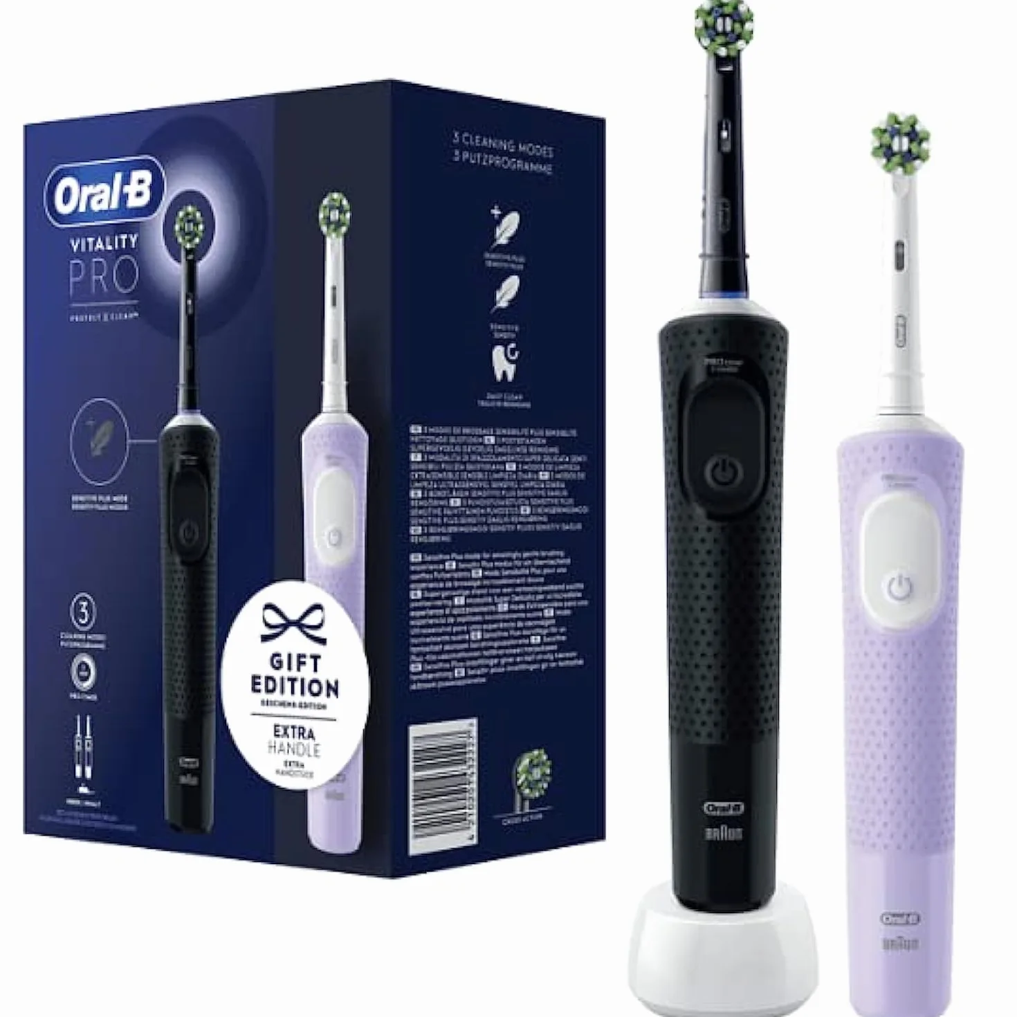 Oral-B Vitality Pro 4210201432227 Szczoteczka Elektryczna, Czarny/Liliowy, 1 sztuka