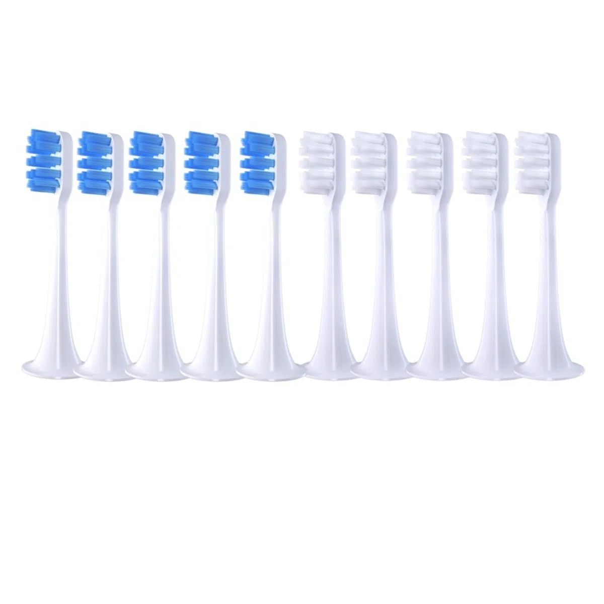 tianwandong 10 sztuk wymiennych końcówek do szczoteczki elektrycznej T300/500 Sonic Soft DuPont Bristle Wymienna końcówka do szczoteczki do zębów(5BlueD5White)