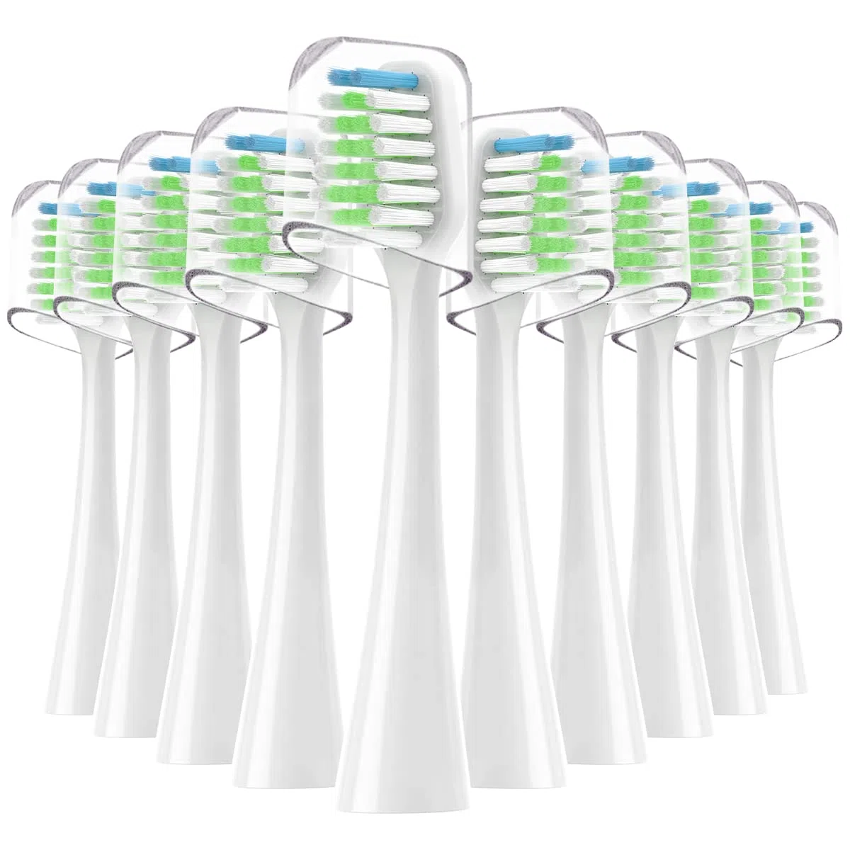 Kompatybilna z Waterpik Complete Care 9.0 (CC-01), 5.0 (WP-862) Sonic elektryczna szczoteczka do zębów STRB-10WB, miękkie włosie, 10 sztuk (białe)
