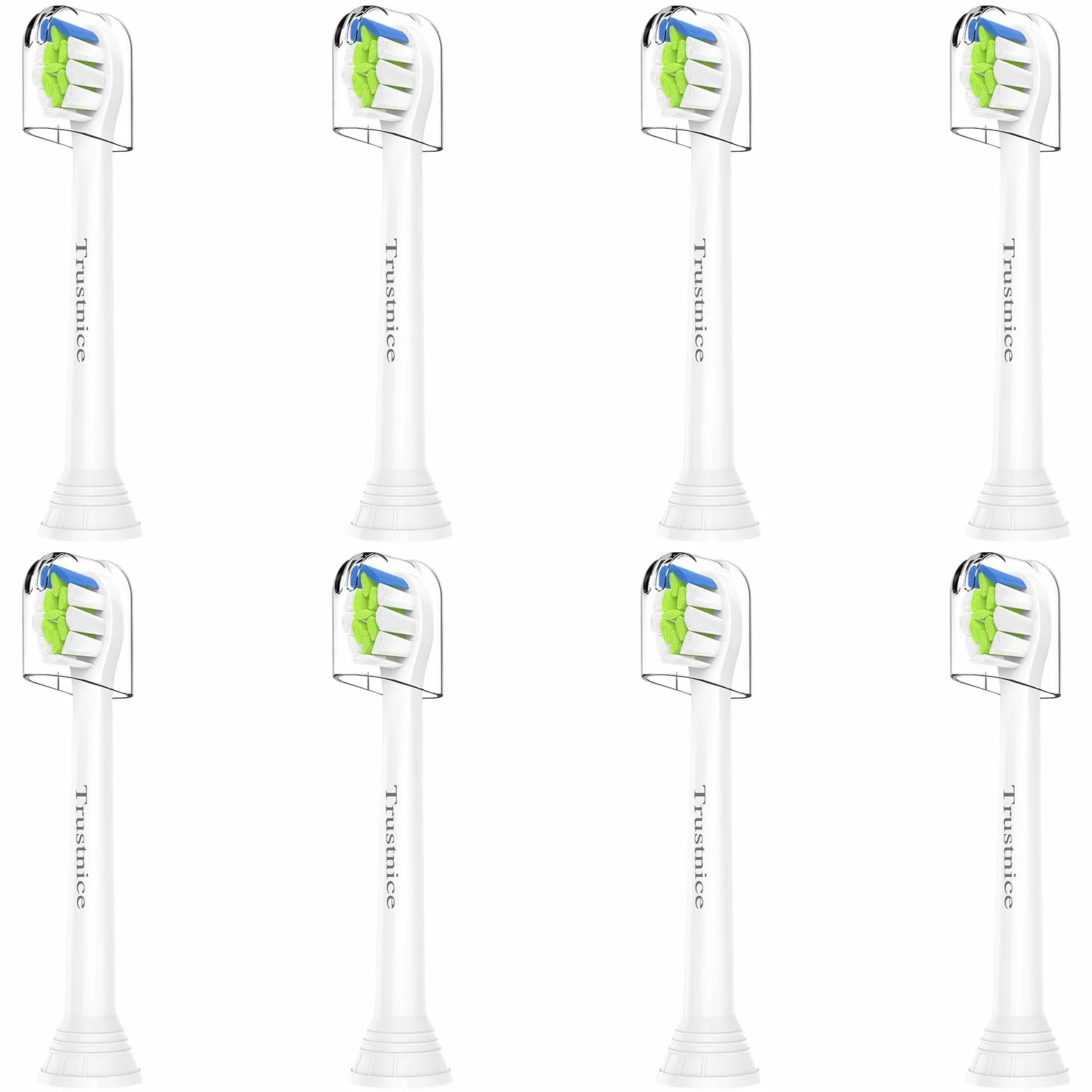 Trustnice Miniglówka Kompaktowe końcówki do szczoteczek do zębów Philips Sonicare - kompatybilne z Philips Sonicare i modelem szczotki zatrzaskowej, 8 sztuk