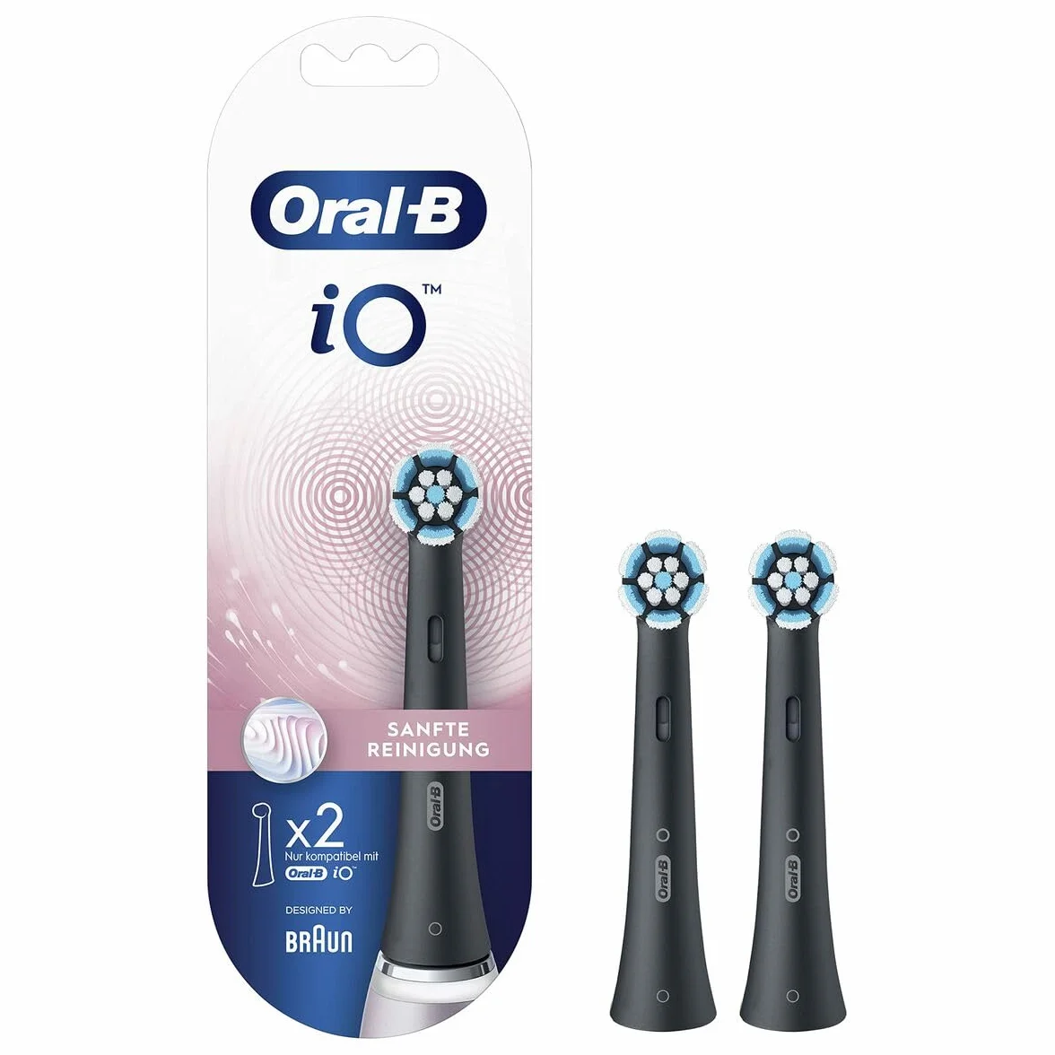 Oral-B iO Zestaw 2 szczoteczek do szczoteczki elektrycznej Oral-B (czarne)
