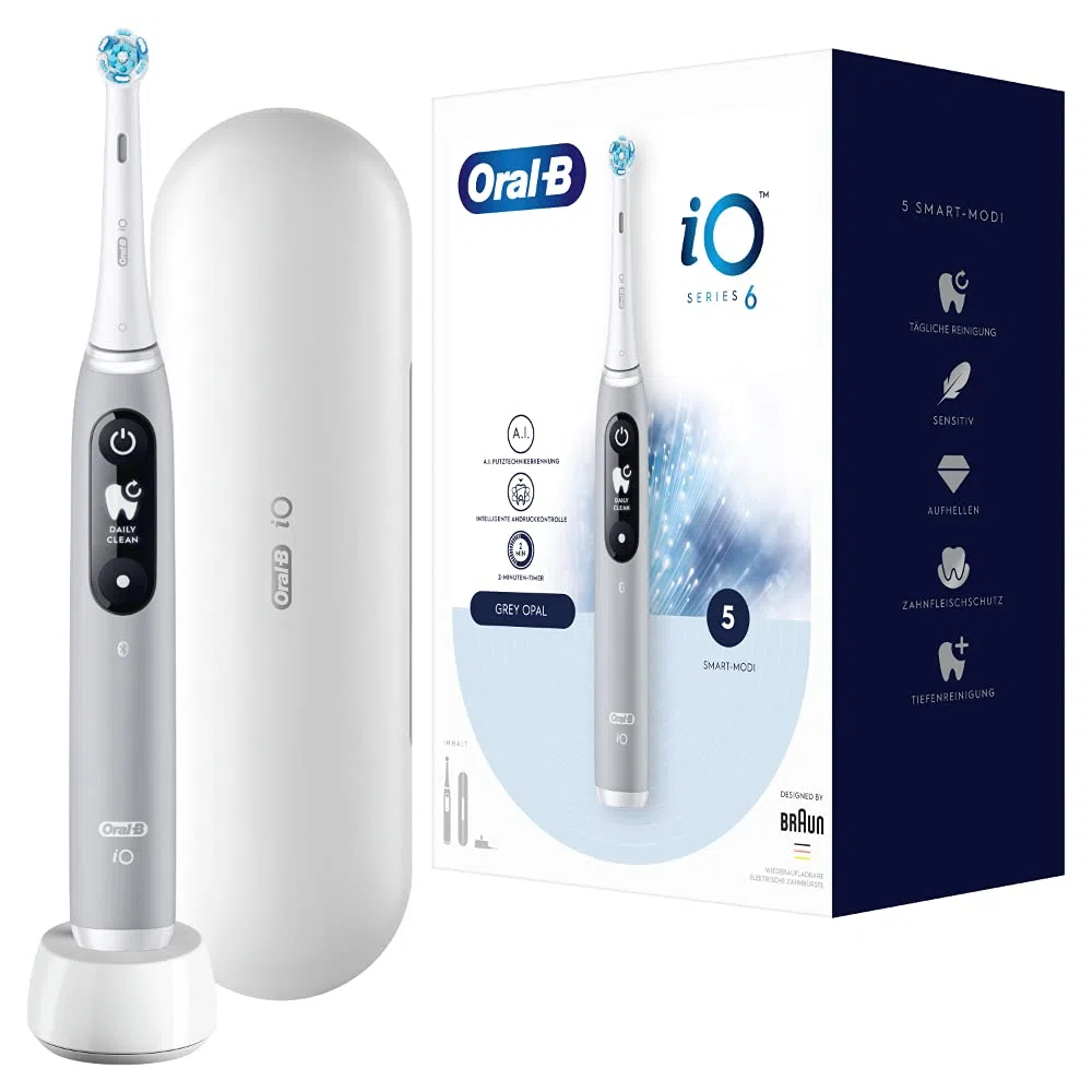 Oral-B iO 6 Szczoteczka Elektryczna, Szary, 1 Sztuka,