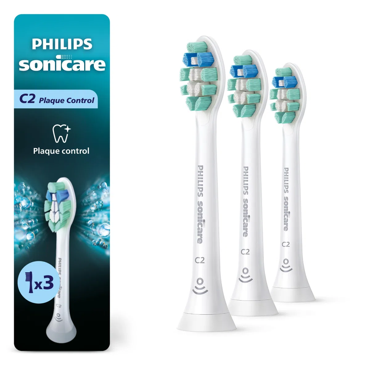 Philips Sonicare HX9023/65 głowice do szczoteczek do zębów dla optymalnej kontroli płytki nazębnej, technologia BrushSync, białe, 3 sztuki