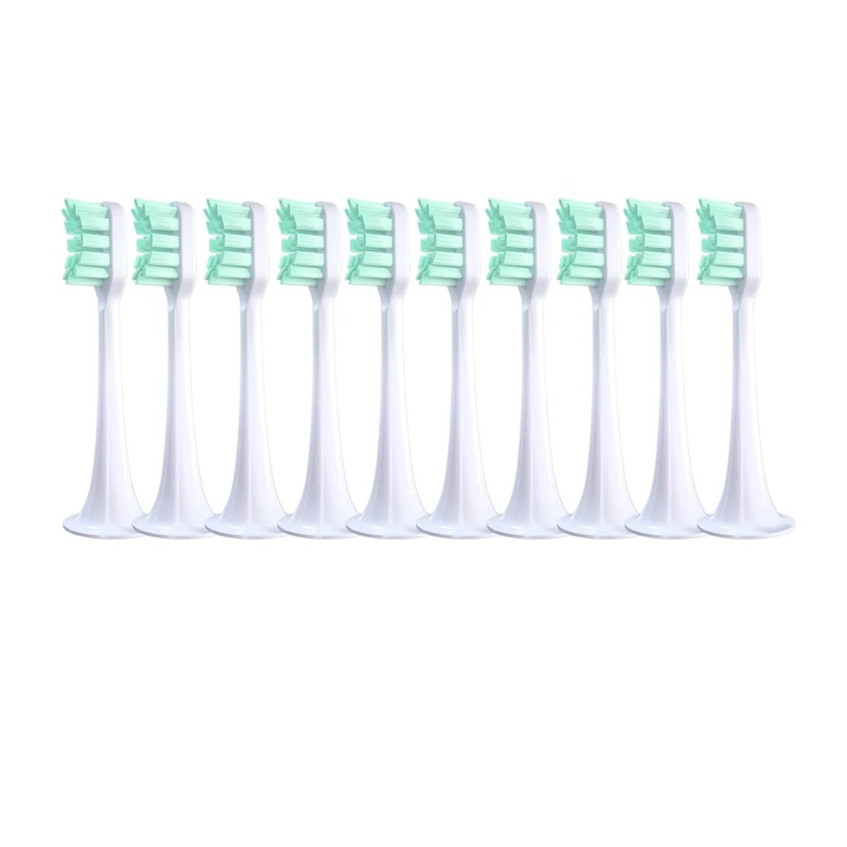 tianwandong 10 sztuk wymiennych końcówek do szczoteczki elektrycznej T300/500 Sonic Soft DuPont Bristle Wymienna końcówka do szczoteczki do zębów(10Green)