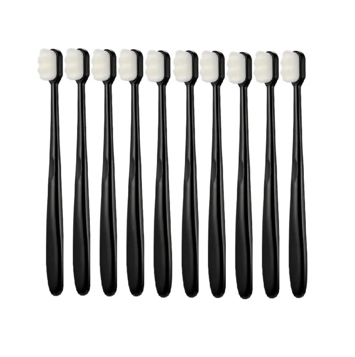 tianwandong Szczoteczka do zębów Million Ultra-fine Soft Toothbrush Antybakteryjna ochrona Zdrowie dziąseł Podróżna przenośna szczoteczka do zębów Narzędzia do higieny jamy ustnej(BL-black 10 PCS)
