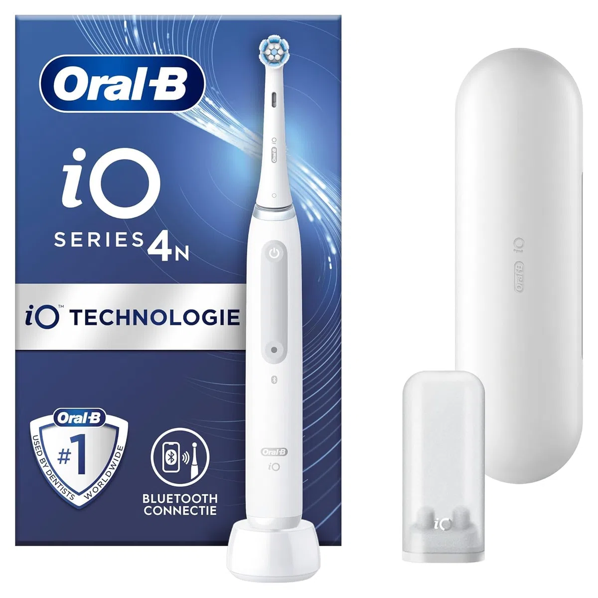 Oral-B iO 4N Biała elektryczna szczoteczka do zębów połączona z Bluetooth, 1 szczotka, 1 etui podróżne